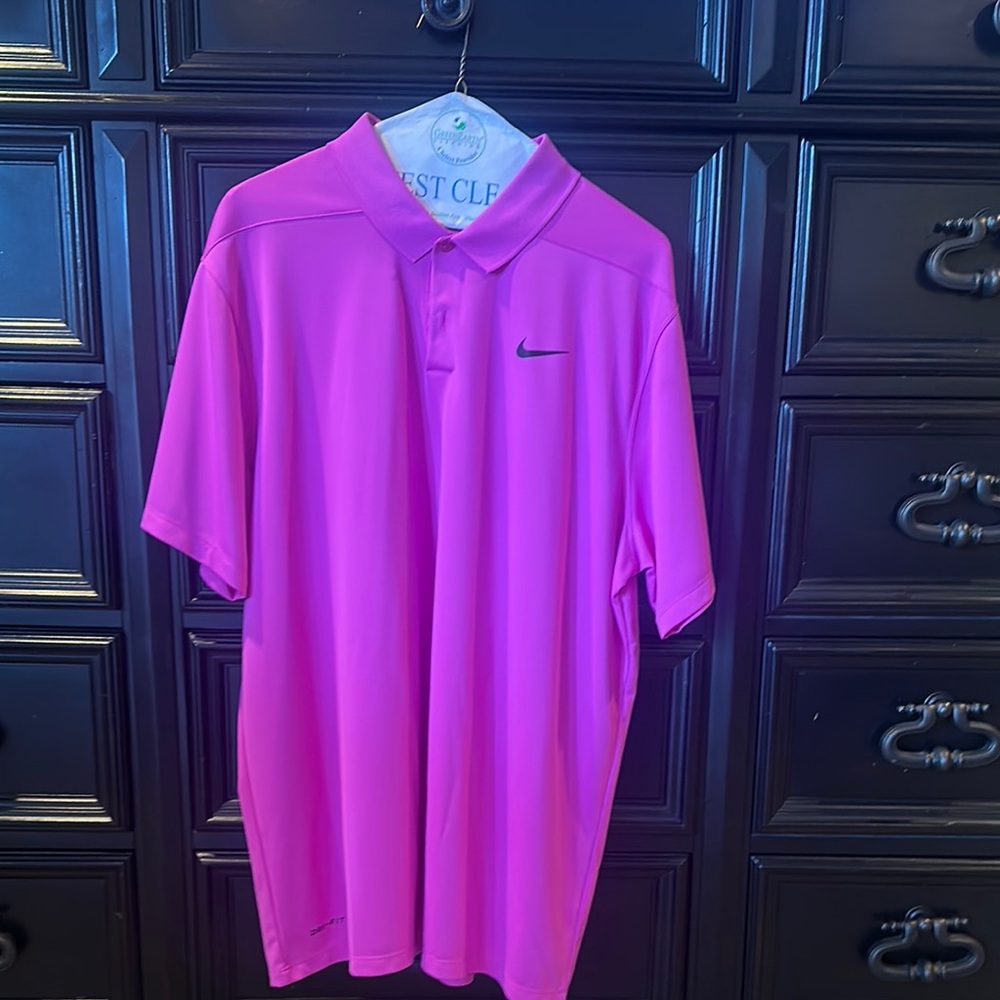 Nike Men's Hot Pink Polo Shirt